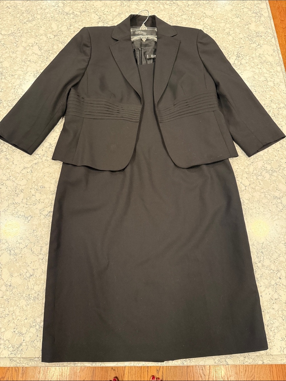 Kasper Black little black dress 2 PC dress Suit and blazer jacket size 10P